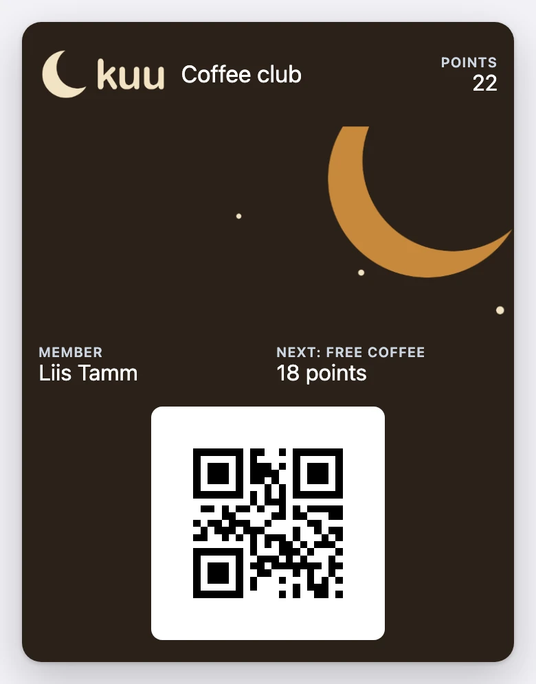 The card after the payment